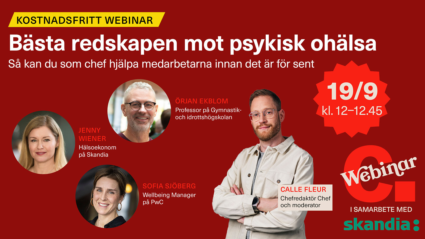 Chef Webinar i samarbete med Skandia om psykisk ohälsa på jobbet.