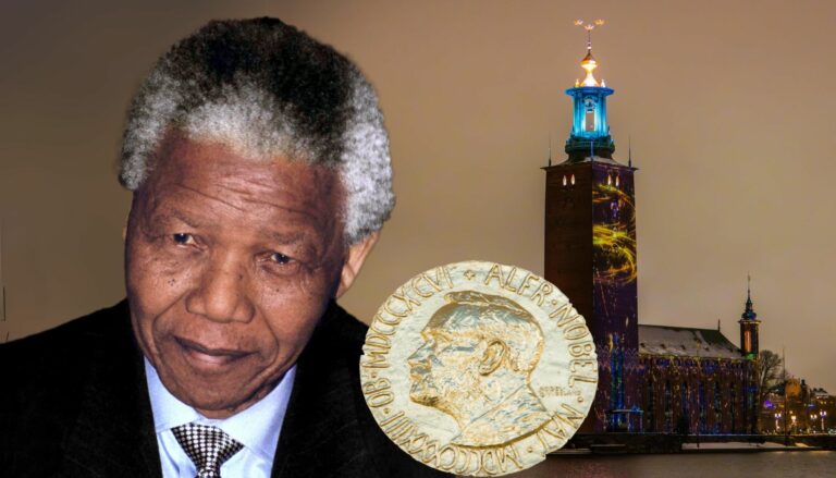 Nelson Mandela, en av Nobels fredspristagare.