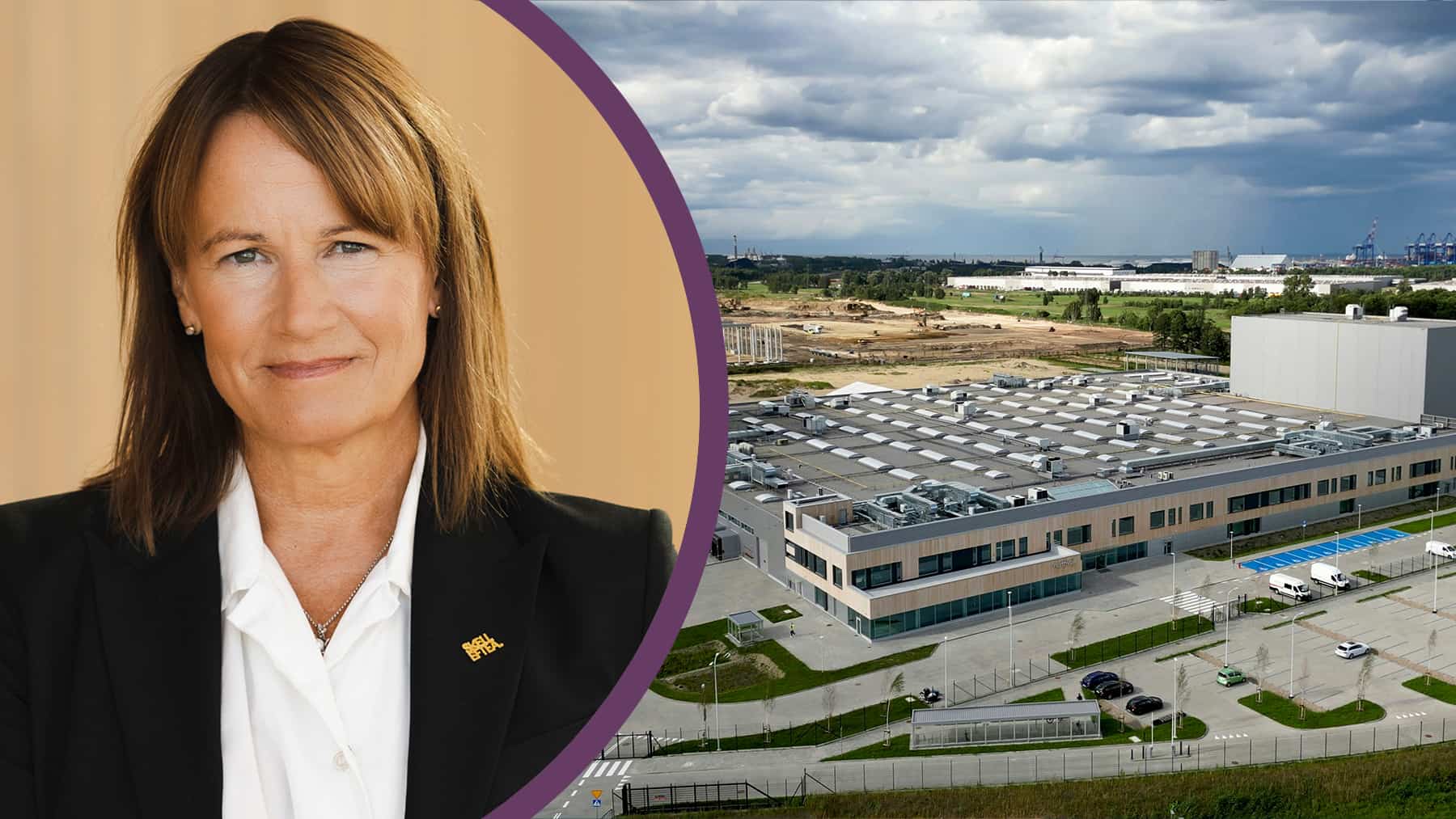 Porträttfoto på Kristina Sundin Jonsson och Northvolt, Skellefteå