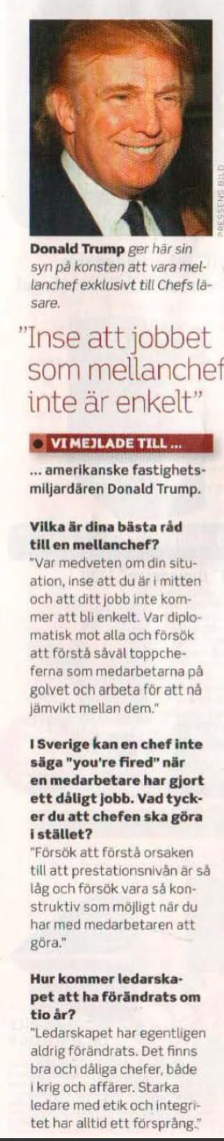 Donald Trump intervju i Chef, 2005.