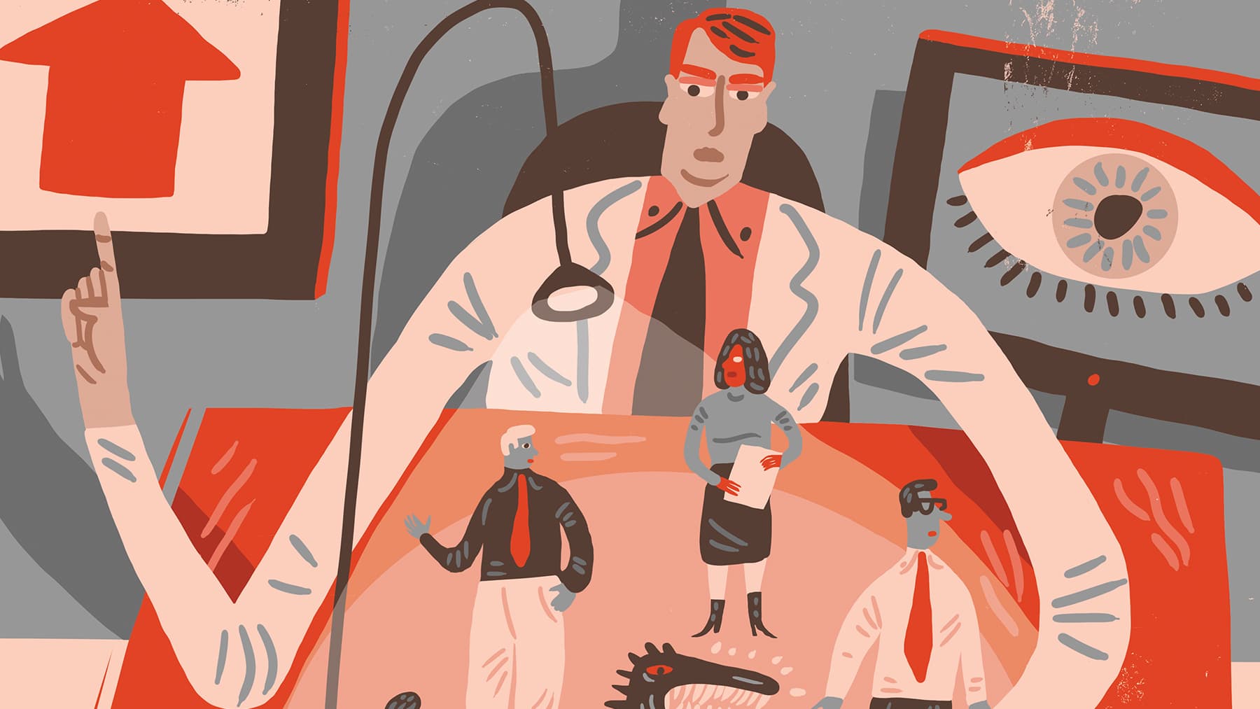 Illustration mobbning av chef
