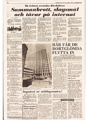 Expressen. Artikel med rubriken: Sammanbrott, slagsmål och tårar på internat