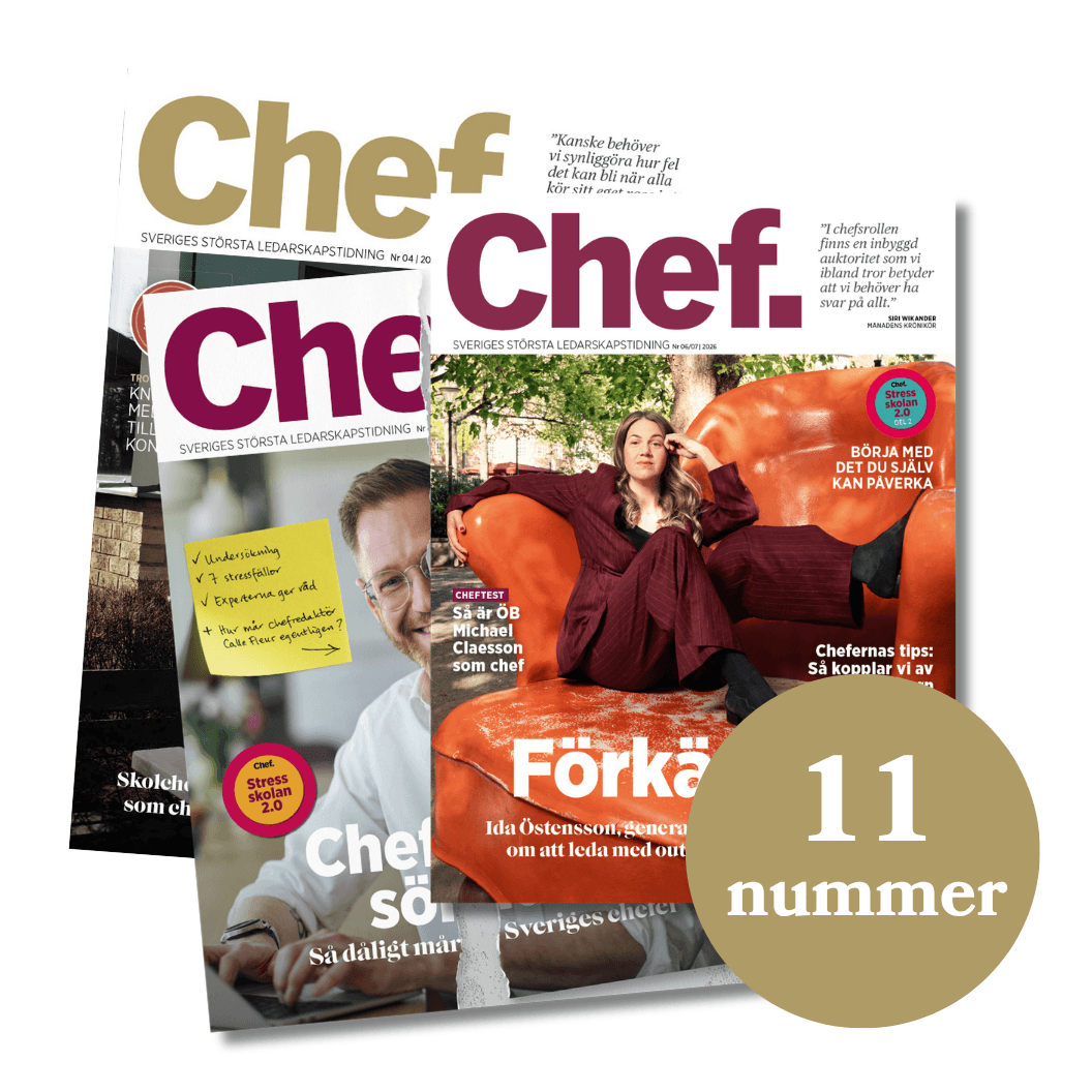 Tre nummer av tidningen Chef på hög