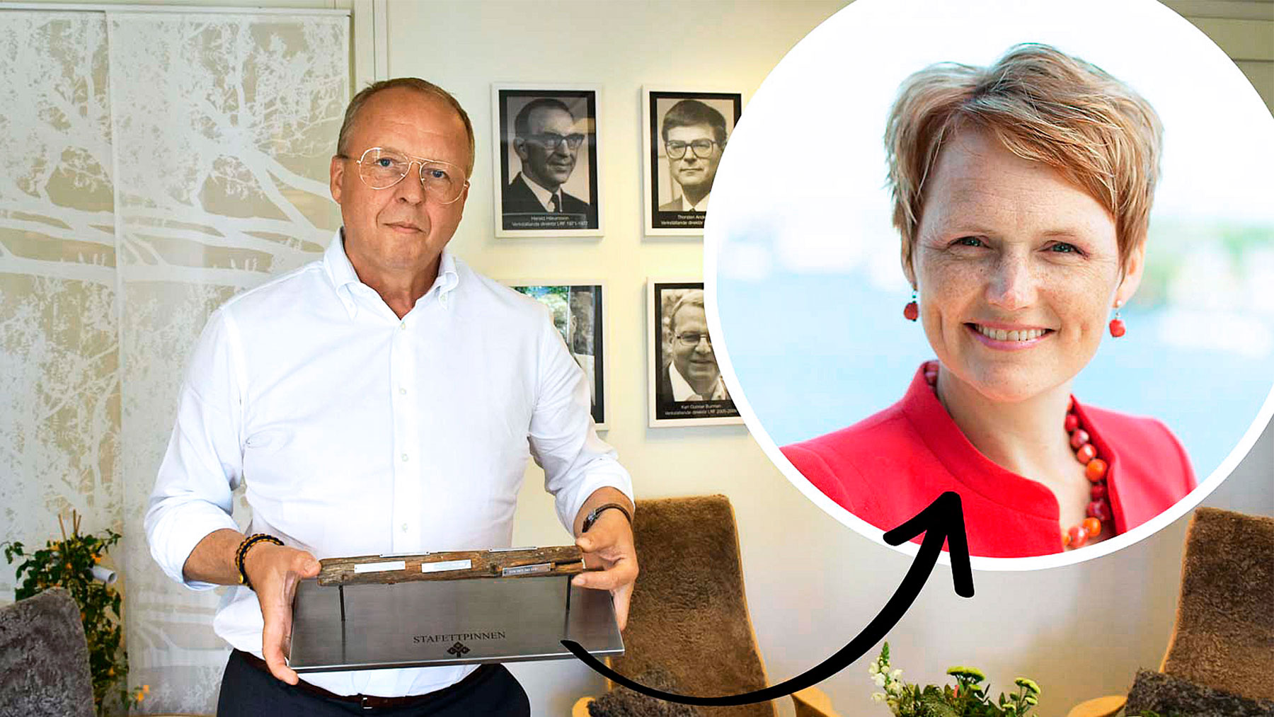 Anders Källström, LRF, lämnar över stafettpinnen till nya vd:n Anna-Karin Hatt