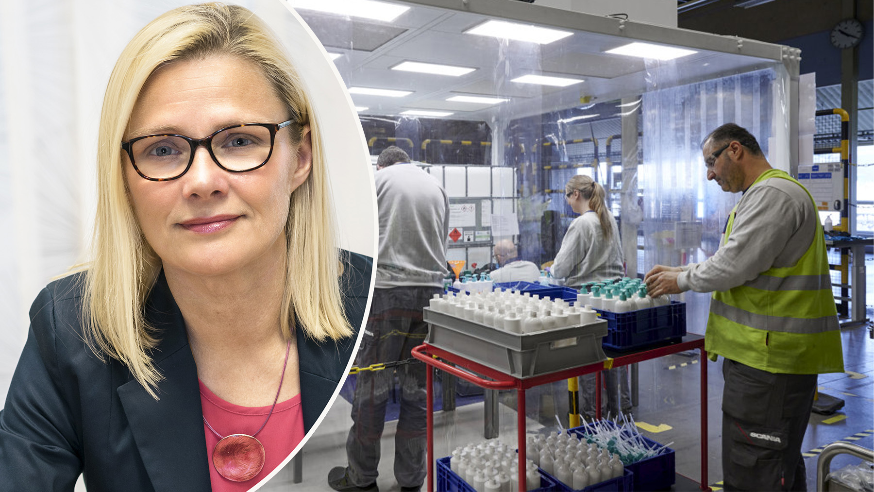 Att snabbt kunna hjälpa till i coronakrisen, bland annat med att paketera handsprit, ökade engagemanget hos medarbetare, menar Anna-Lena Strömsten på Scania.