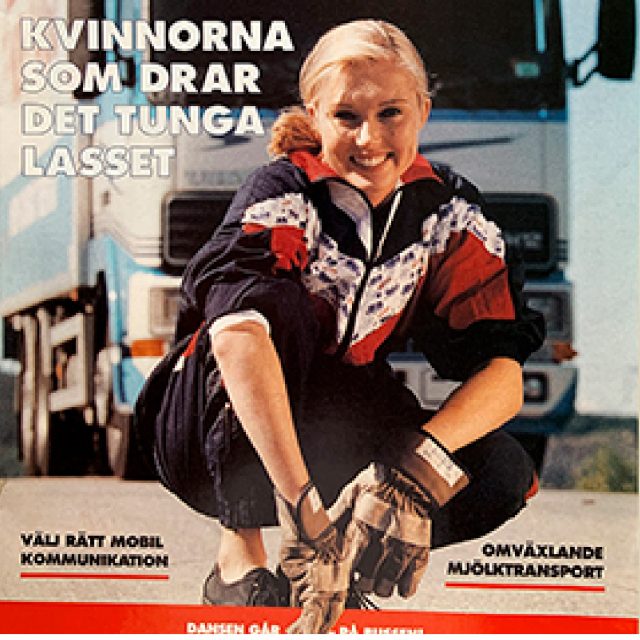 Ung, kvinnlig långtradarchaufför – då så pass ovanligt att Linda H Staaf fick en hel förstasida i slutet av 90-talet.